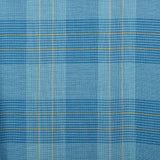 1960s Mens Blue Plaid Shirt with Loop Collar