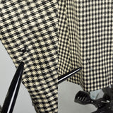 Small 1950s Wool Black White Fit & Flare Houndstooth Winter Coat Dress