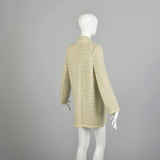 Medium 1980s Cozy Autumn Sweater Jacket Asymmetric Knit Cardigan Heavy Winter Sweater Coat