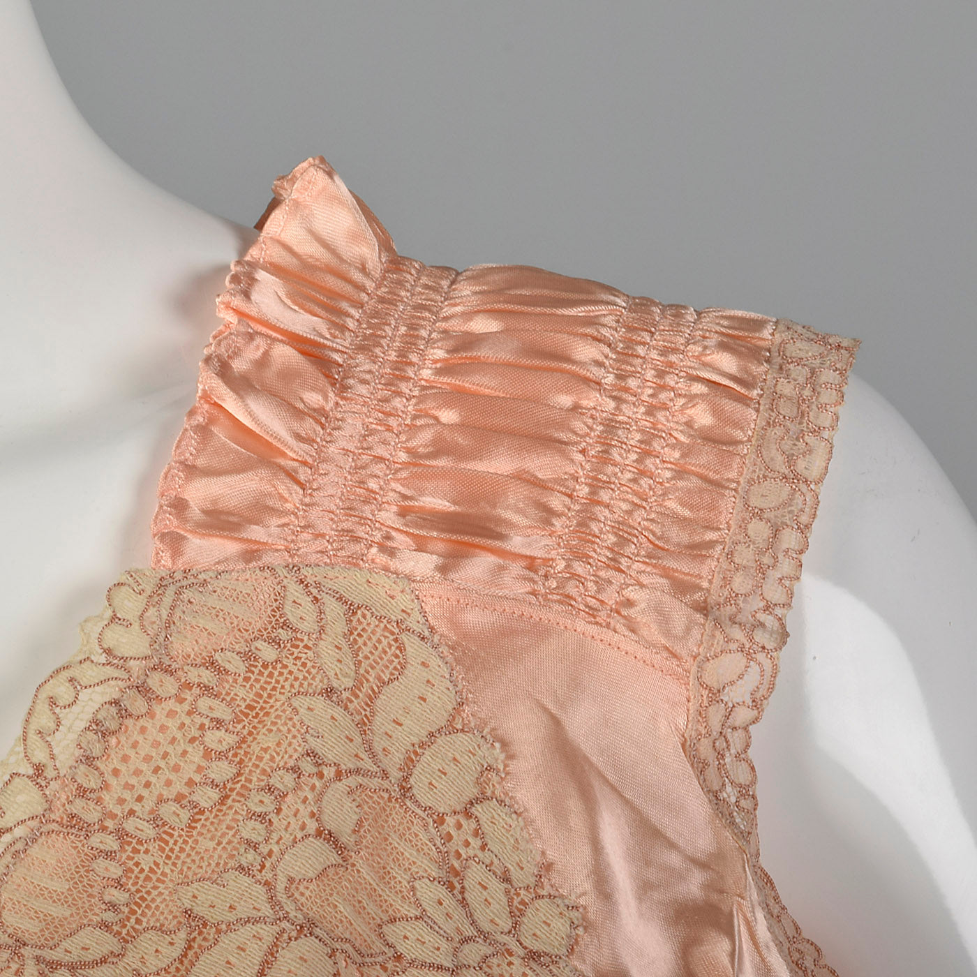 1930s Pink Satin Nightgown with Front Pocket