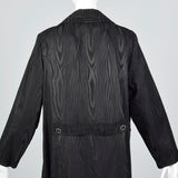 1960s Black Moire Double Breasted Coat