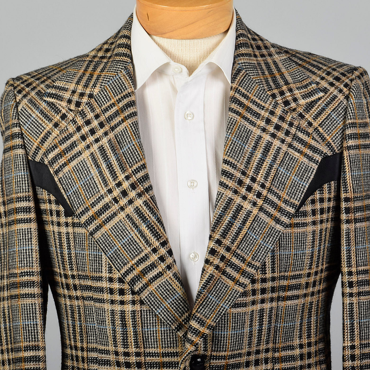 1970s Plaid Norfolk Jacket with Belted Back