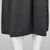 Saks Fifth Avenue Grey Wool Skirt With Snap Sides