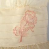 1950s Organza Wedding Dress with Pink Applique