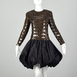 Small 1980s Tracy Mills Sequin Bubble Skirt Dress