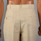 1970s Deadstock Striped Silk Blend Pleat Front Pants