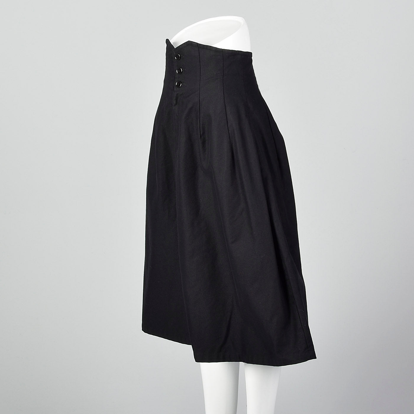 2000s Limi Feu Yohji Yamamoto Black High Waist Skirt with Pockets