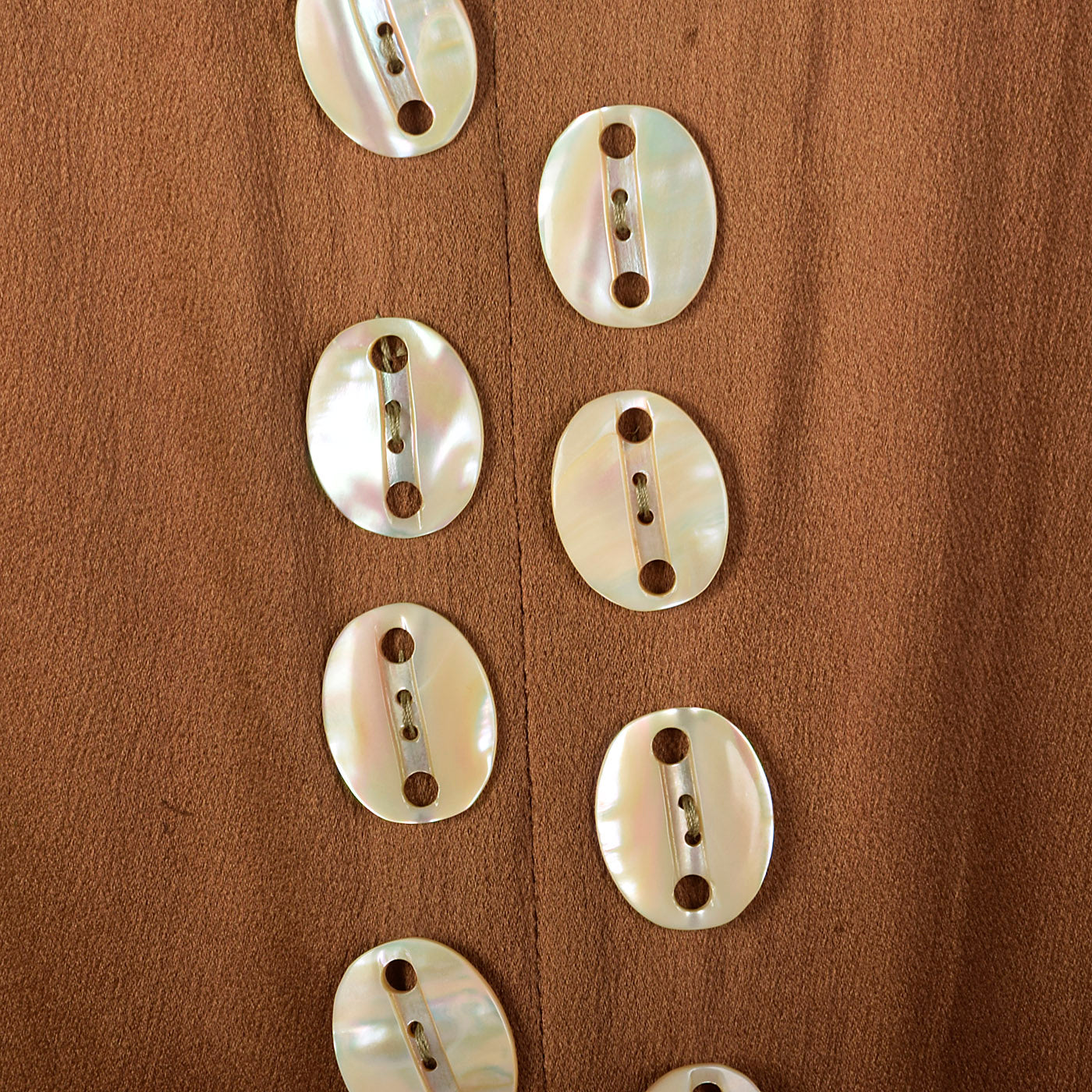 1920s Brown Silk Dress with Mother of Pearl Buttons