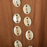 1920s Brown Silk Dress with Mother of Pearl Buttons