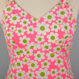 1960s Deadstock Pink Floral Dress