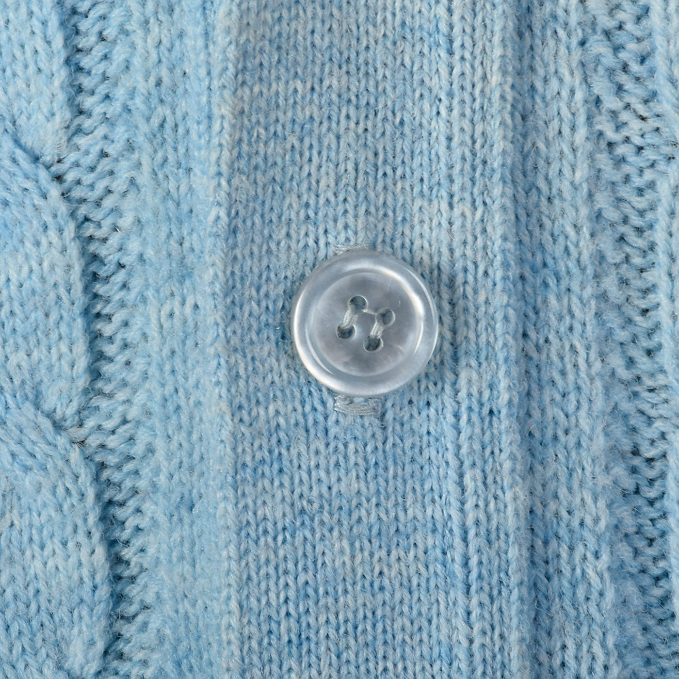 1960s Mens Baby Blue Cable Knit Cardigan