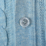 1960s Mens Baby Blue Cable Knit Cardigan