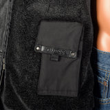 Large Guess Black Leather Jacket