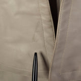 1980s Yves Saint Laurent Rive Gauche Gray Leather Skirt Suit