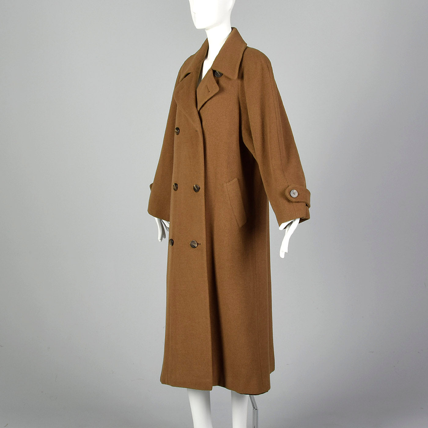 1970s Regency Brown Double Breasted Cashmere Coat
