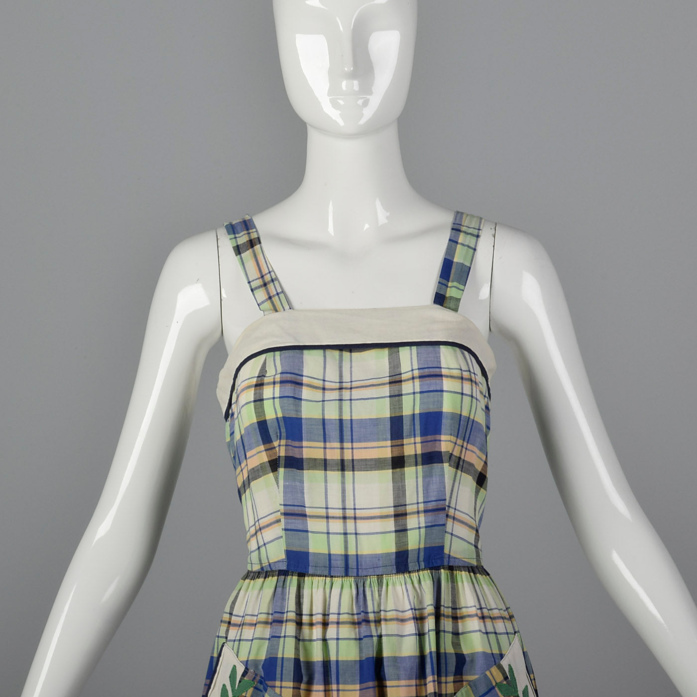 1950s Plaid Dress and Jacket with Patch Pockets