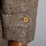 1950s Mens Chunky Wool Tweed Coat with Windowpane Fleck