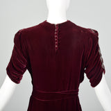 Small 1930s Silk Velvet Day Dress