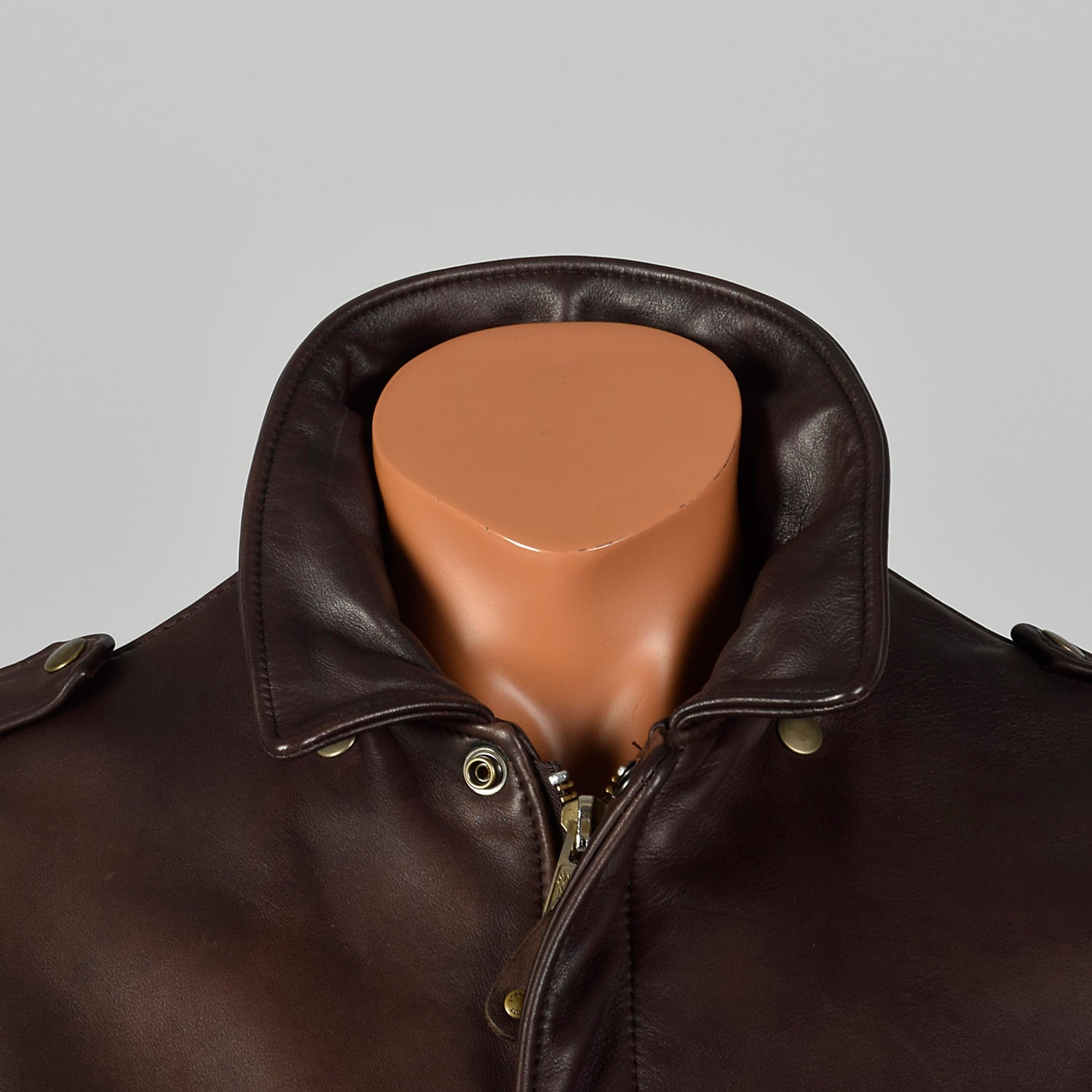 Large Mens Schott Brown Leather Jacket