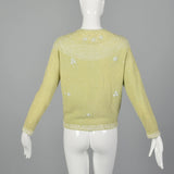 1960s Green Cardigan with Beading and Sequins