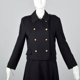 1960s Black Military Inspired Skirt Suit