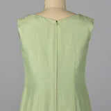 1960s Green Silk Shift Dress