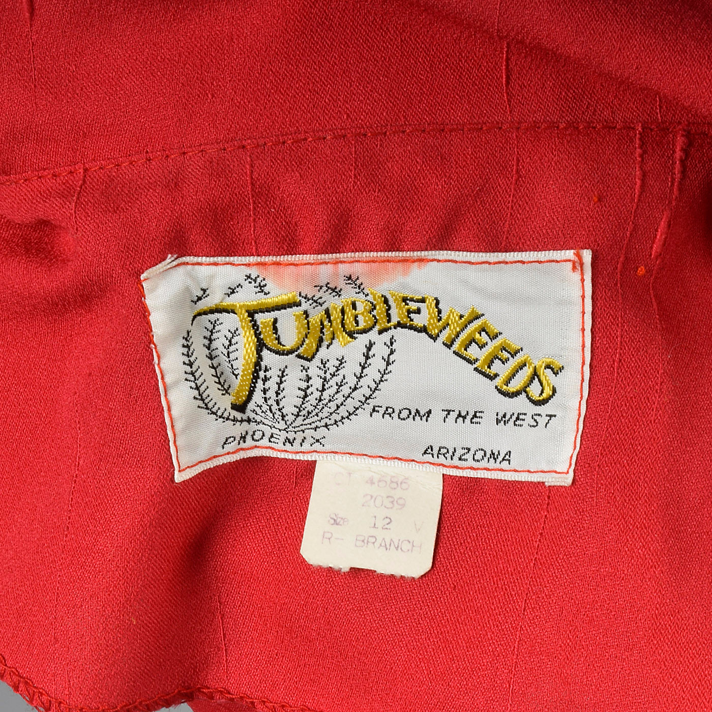 1960s Red Day Dress with Bird Embroidery