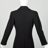 XS 1930s Black Princess Coat Long Maxi Winter Outerwear