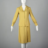 1970s Three Piece Silk Shirt and Wrap Skirt with Belt