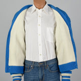 1990s Blue Knit Novelty Race Car Coat