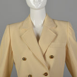 Small Yves Saint Laurent Rive Gauche 1960s Cream Doubled Breasted Jacket