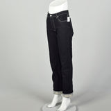 Medium Burberry Jeans Dark Wash Straight Leg Plaid Cuffs