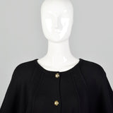Arlette Nastat Black Oversized 1980s Knit Cardigan Dress