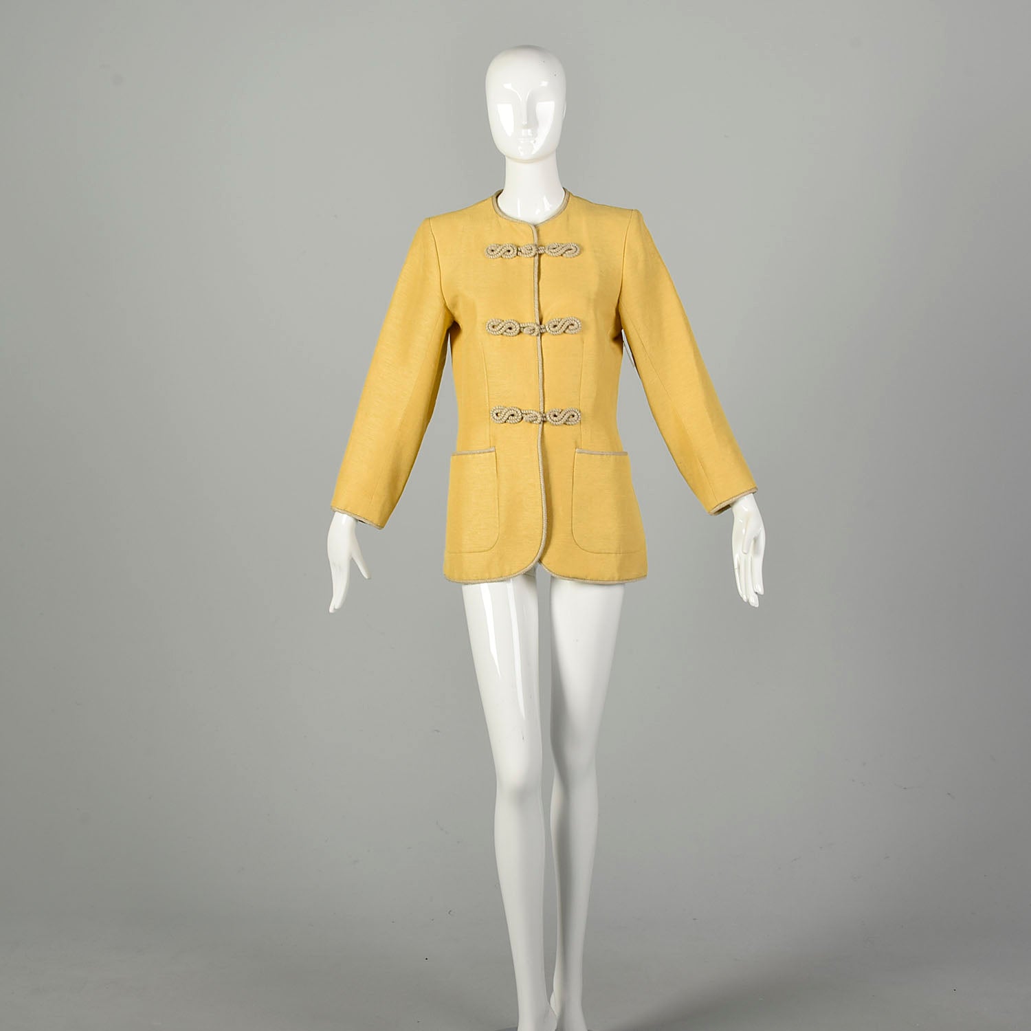 Medium 1980s Yves Saint Laurent Yellow YSL Long Clutch Coat