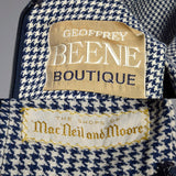 Medium Geoffrey Beene 1970s Navy Houndstooth Dress