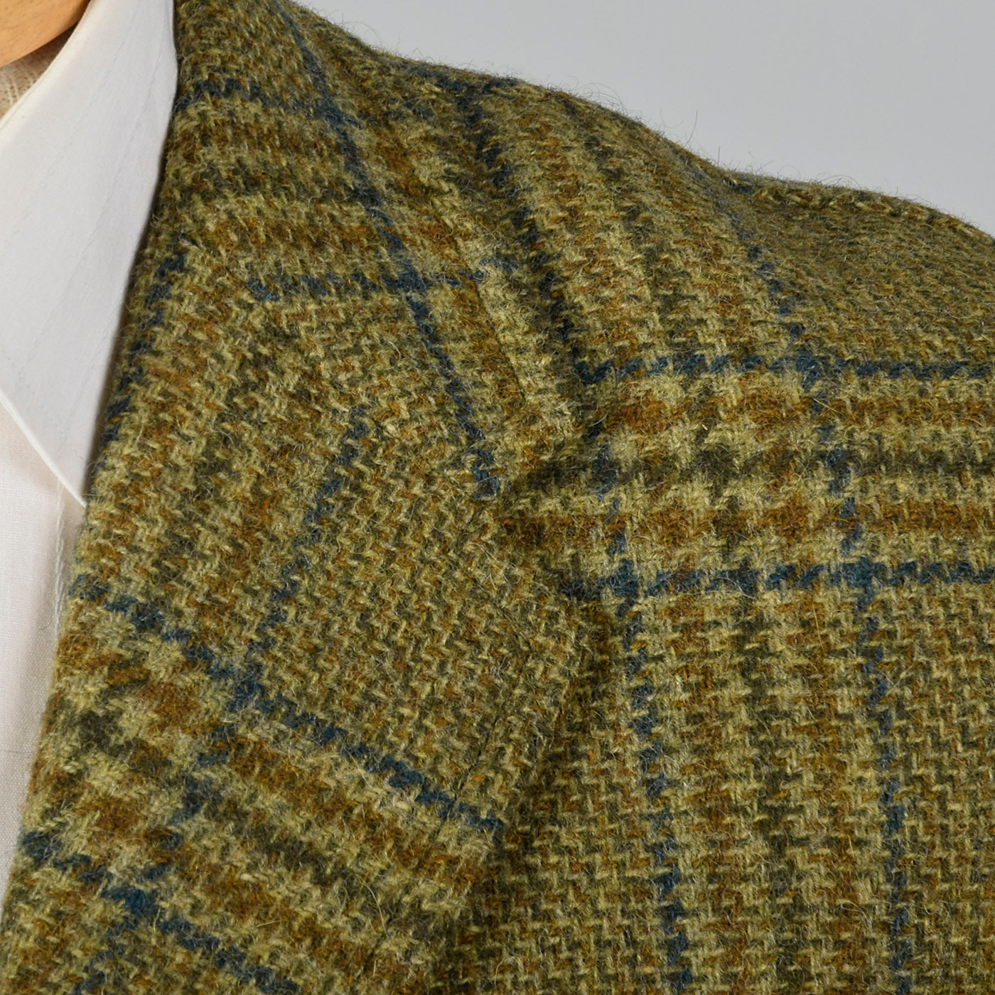1960s Mens Green and Gold Plaid Jacket