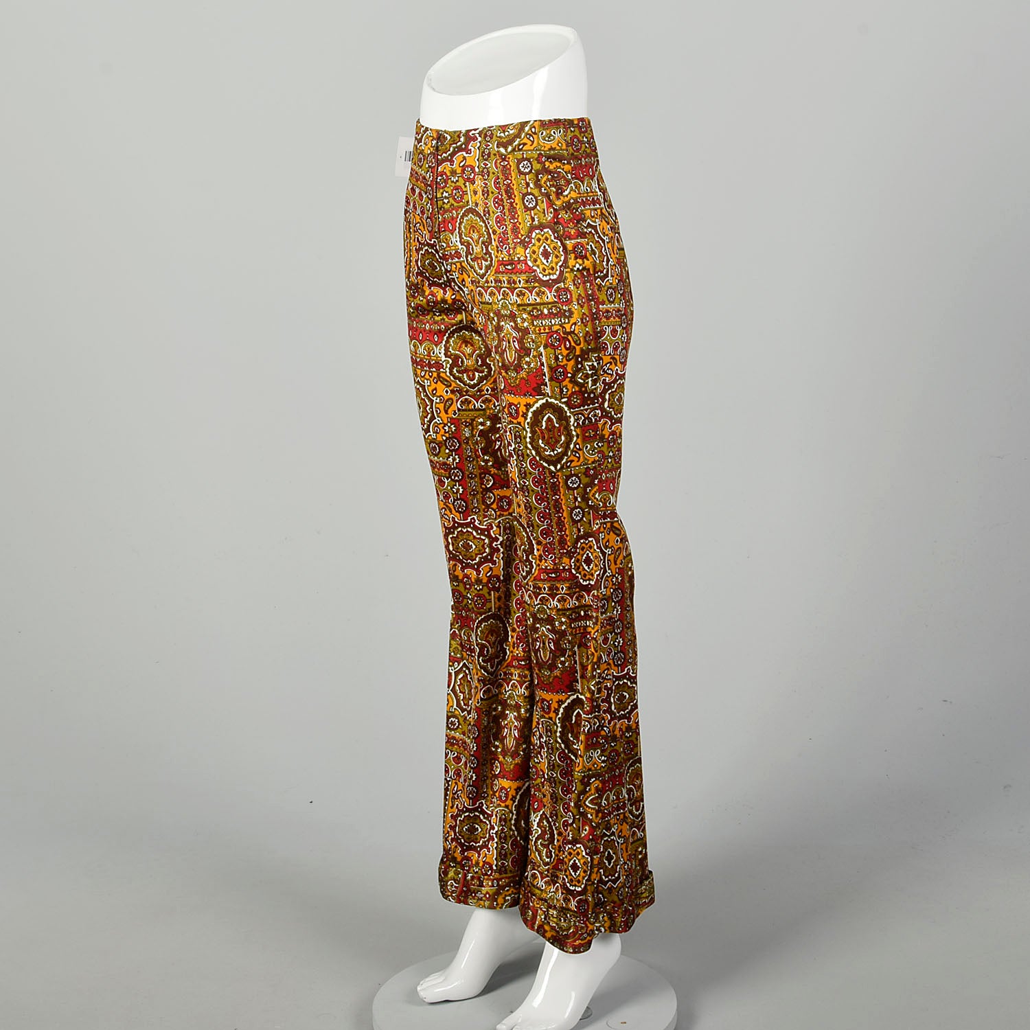 Small 1970s High Rise Pants Psychedelic Bohemian Bell Bottoms