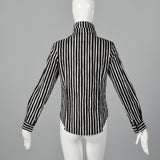 2000s Marimekko Black and White Striped Shirt