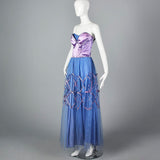 1940s Purple and Blue Tulle Party Dress