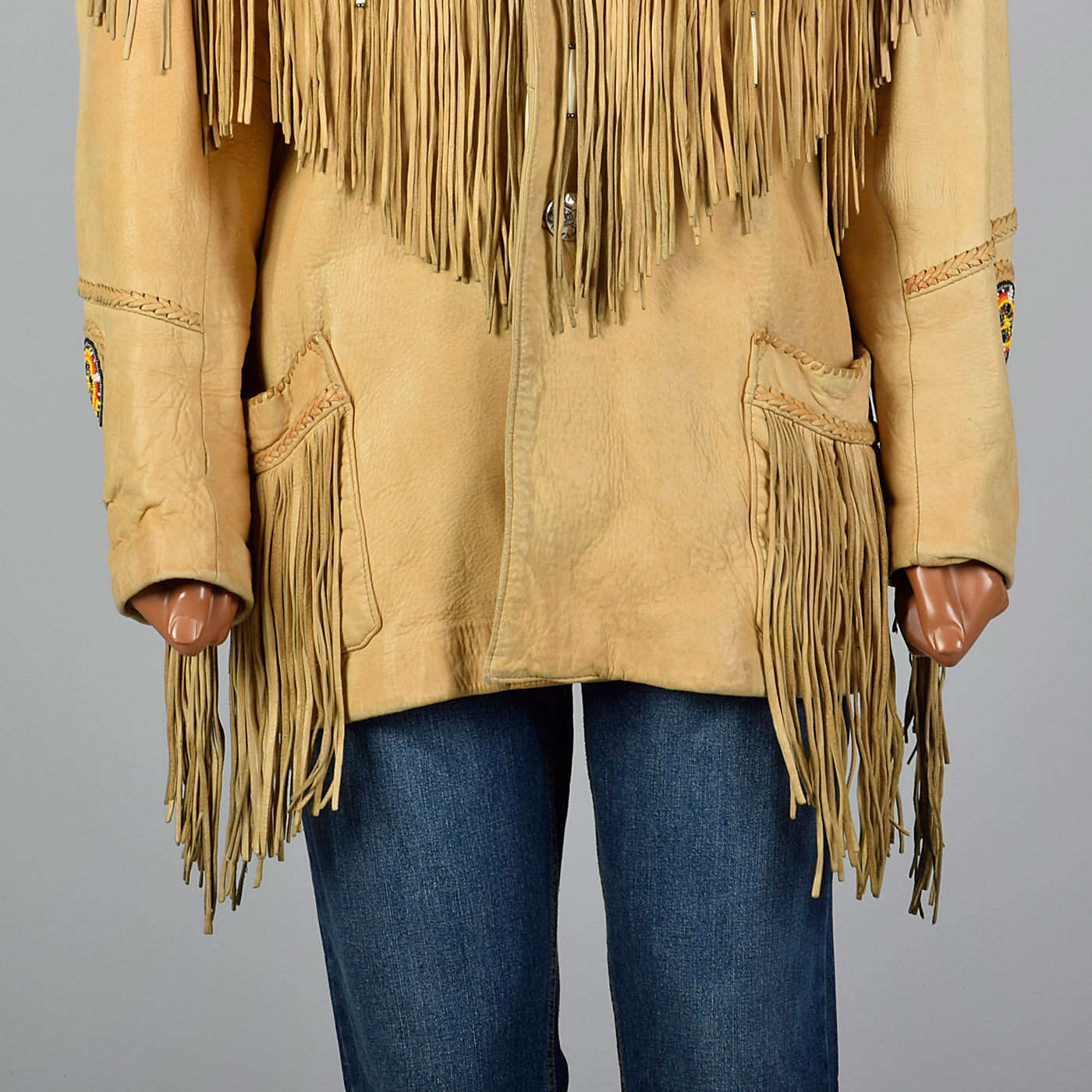 1990s Mens Leather Fringe Jacket