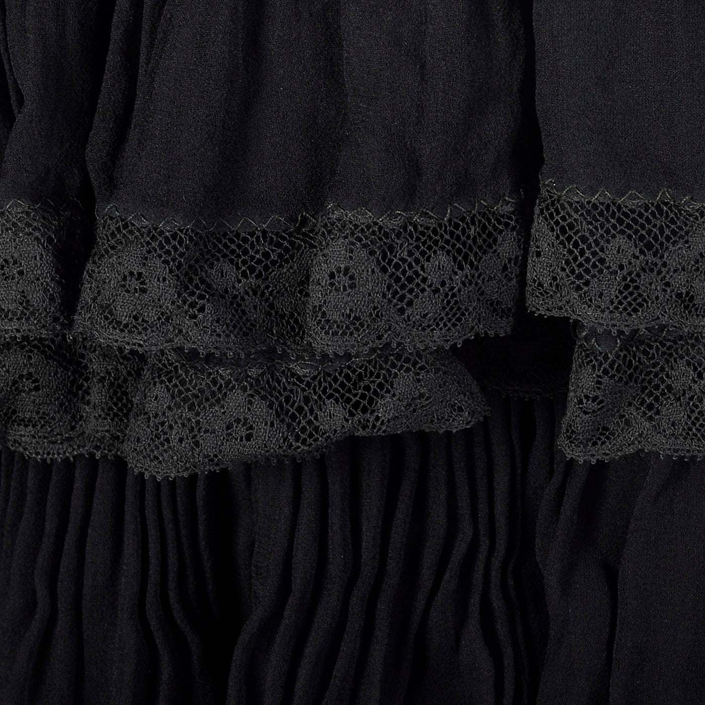 1960s Black Ruffle Dress