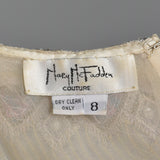 1970s Mary McFadden Couture Beaded and Pleated White Dress