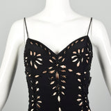XL 1990s Lillie Rubin Dress Formal Evening Gown Black Prom Dress Illusion