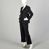 Medium 2000s Strenesse Tuxedo Hollywood Waist Trousers Black Satin Stripe Formal Suit