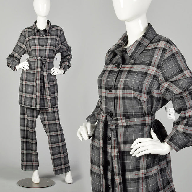 XXL Pendleton Plaid Pant Suit with Gray Shirt Jacket