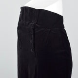 1950s High Waist Black Velvet Skirt