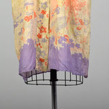 OSFM 1920s Ivory Floral Silk Robe