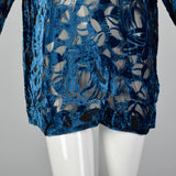 XL 1920s Silk Devore Blouse