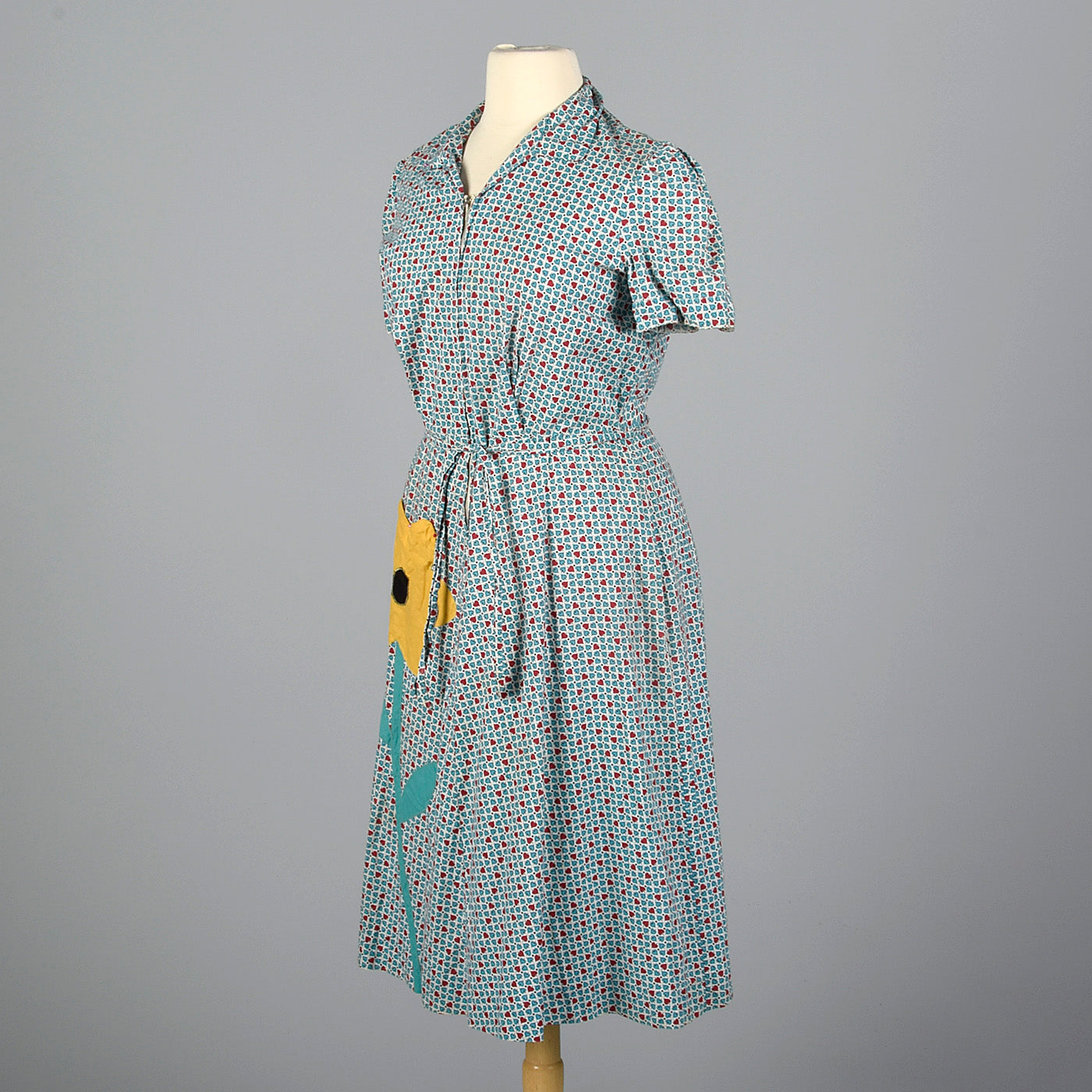 XXL 1950s Novelty Print Cotton Day Dress