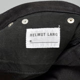Small Helmut Lang Spring 2003 Black Jeans White Applique Designer Cotton Pants